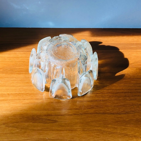 Scandinavian Humppila Ice Glass Textured Bowl, Vintage 1970’s, Made In Finland - Picture 3 of 4